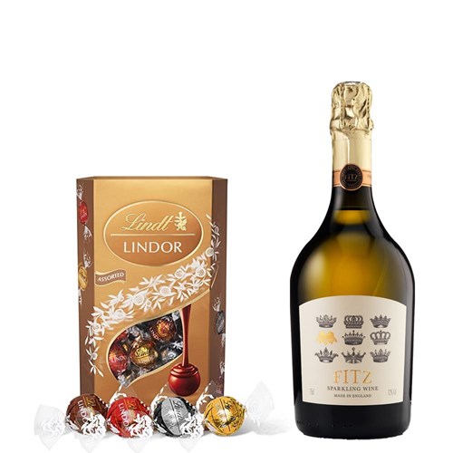 Fitz Brut White 75cl With Lindt Lindor Assorted Truffles 200g